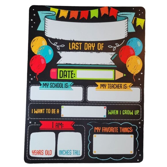 12 Pack First Last Days Of School Chalkboard Style Posters 8 x 12 Prints Signs - Picture 3 of 6